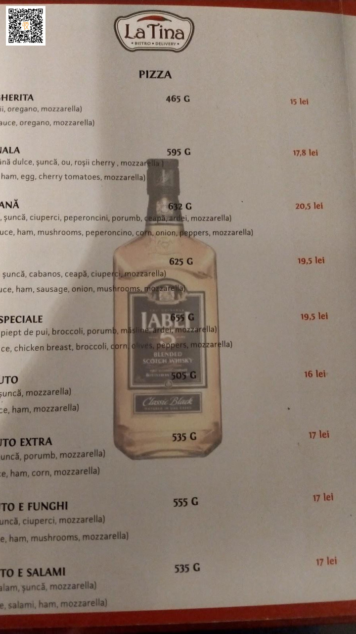 La Tina Bistro Meniu