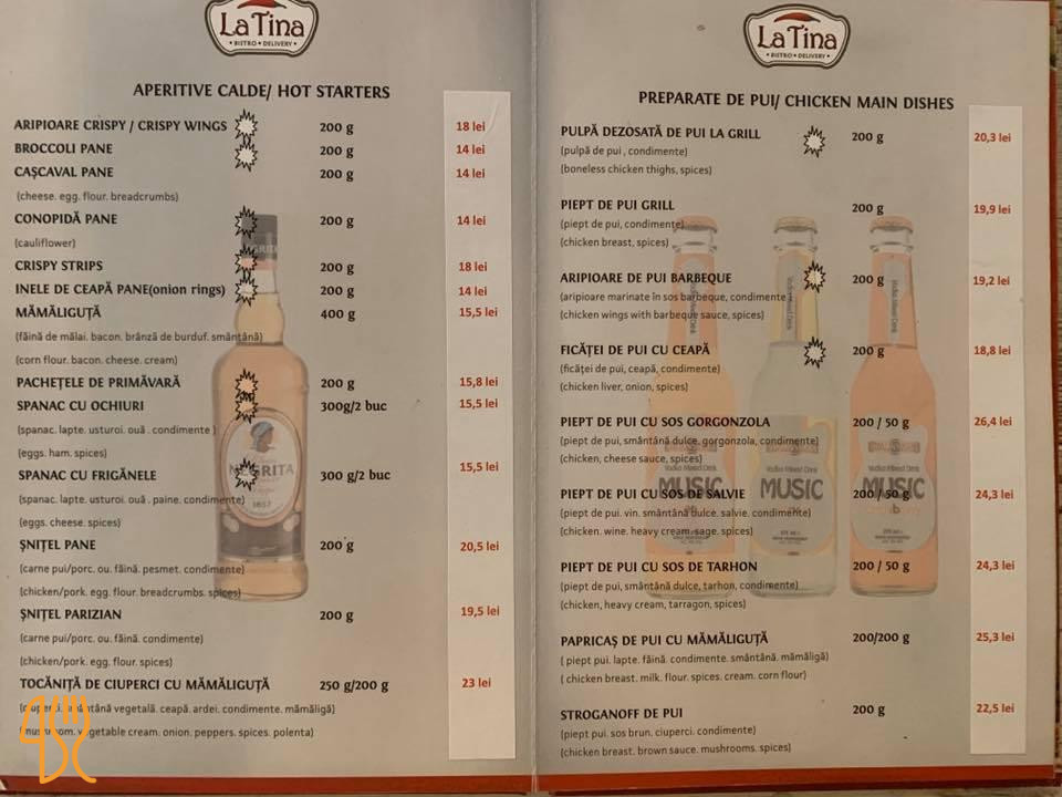 La Tina Bistro Meniu