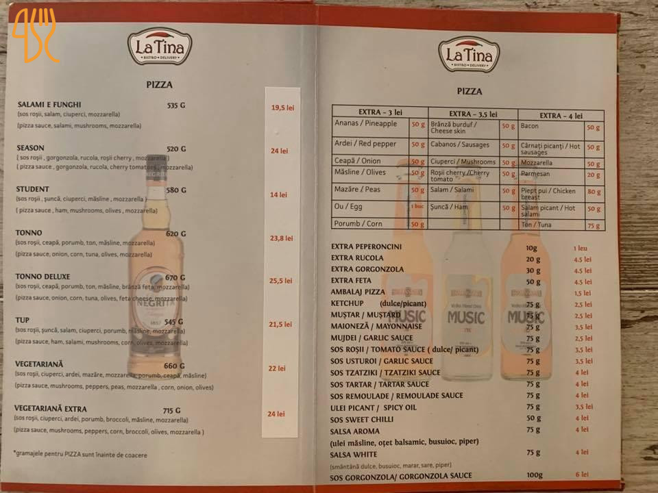 La Tina Bistro Meniu