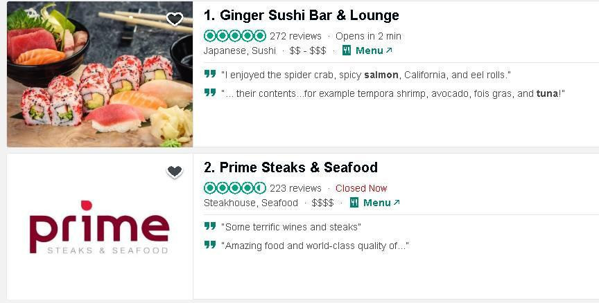 Ginger Sushi Lounge Meniu
