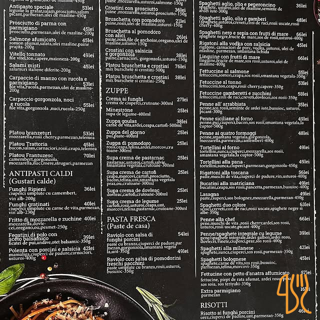 Trattoria Il Calcio Meniu