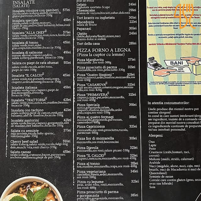 Trattoria Il Calcio Meniu
