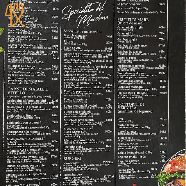 Trattoria Il Calcio Meniu