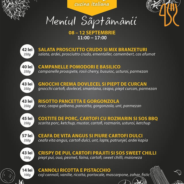 Bistro Sorriso Cluj-Napoca Meniu
