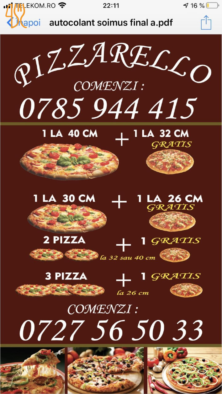 Pizzeria Il Pizzarello Meniu