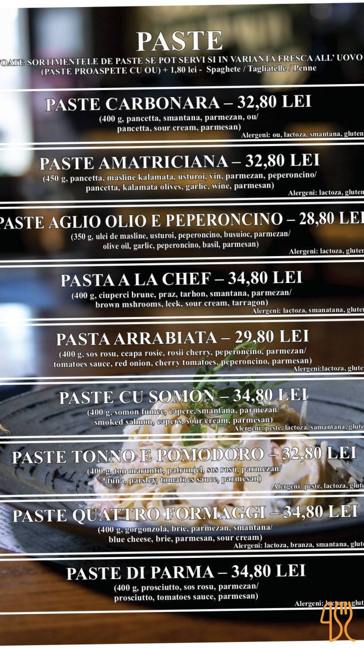 Downtown Contemporary Food Meniu