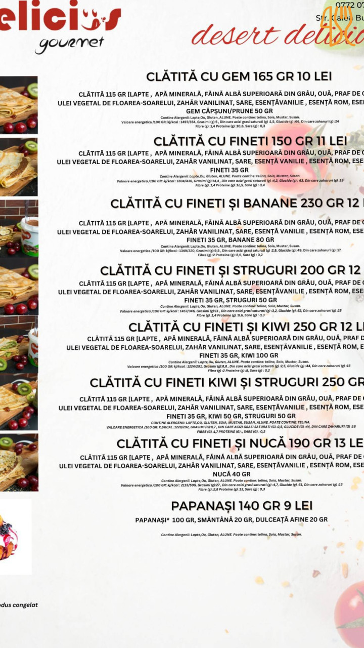 Delicios Gourmet Meniu