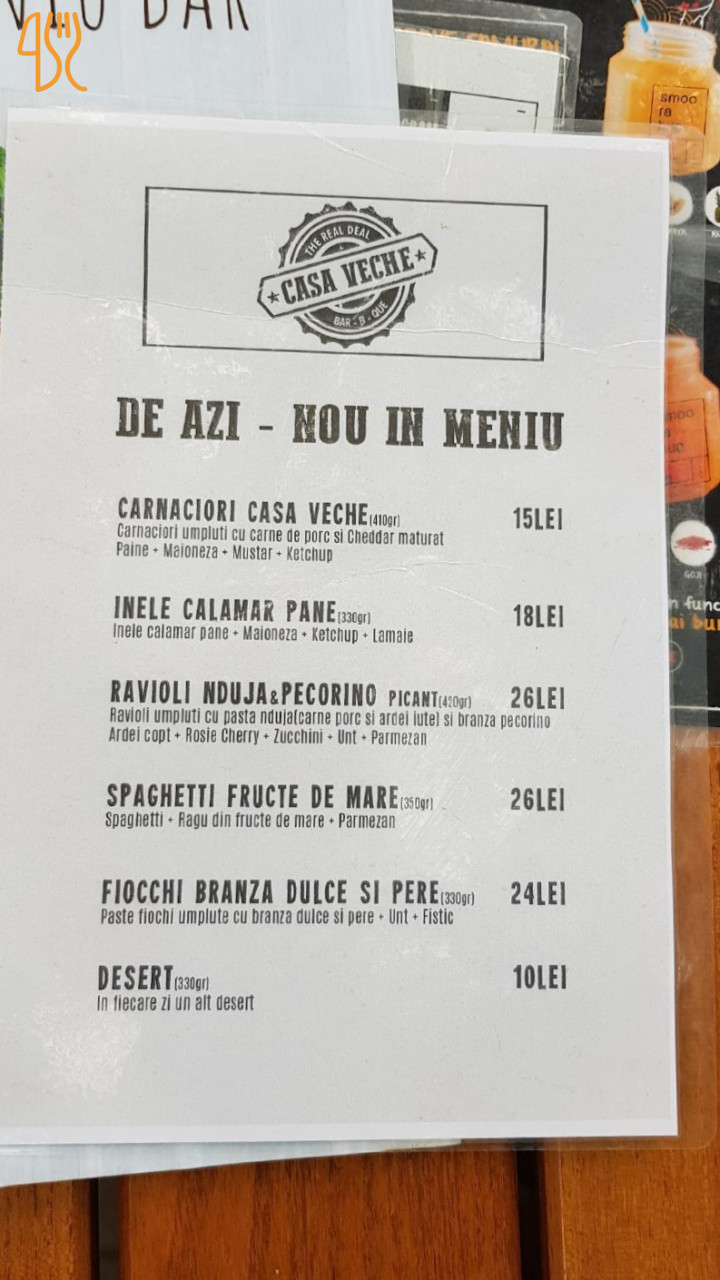 Casa Veche Meniu