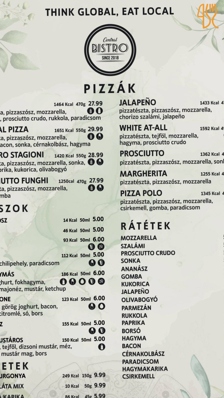 Central Bistro Meniu