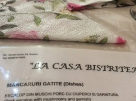 Casa Bistriteana menu