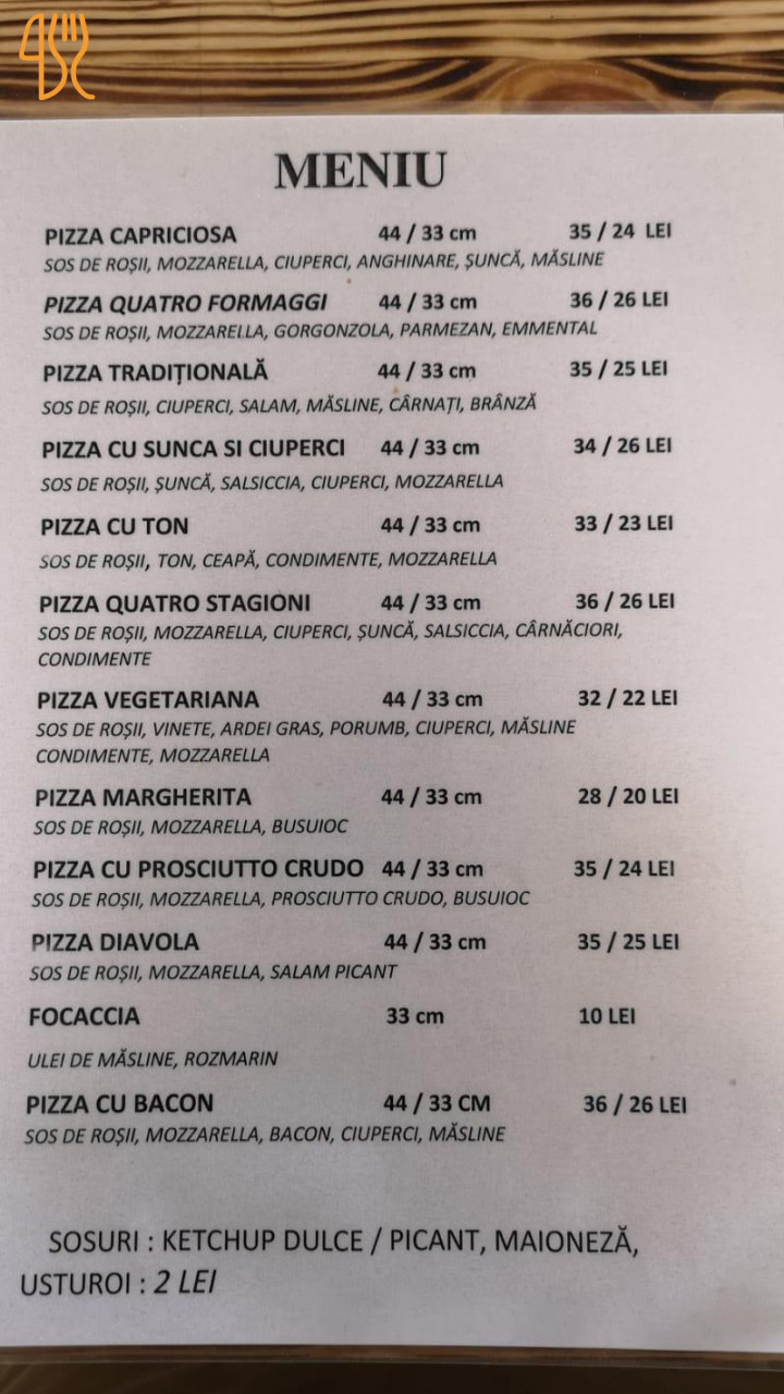 Pizzeria Napoli Meniu
