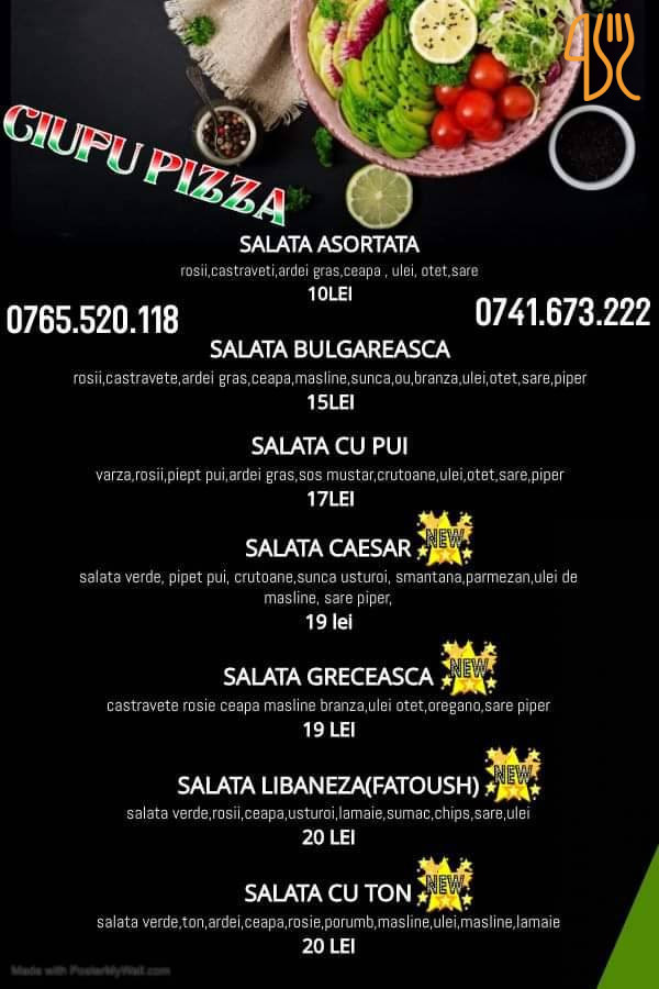 Ciufu Pizza Meniu