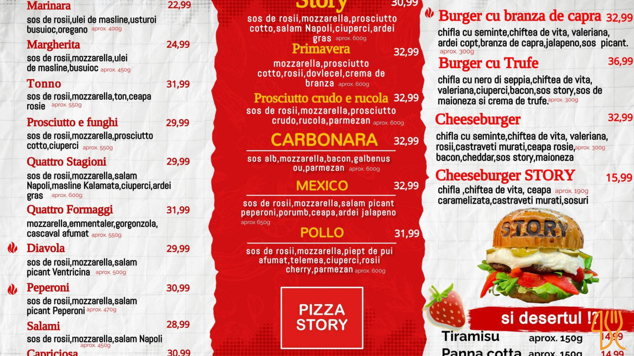 Pizza Story Meniu