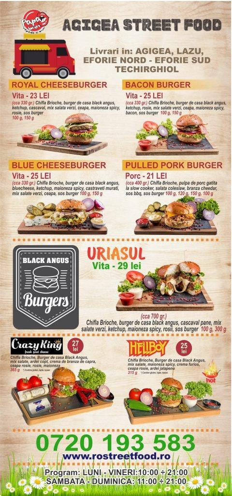 Papa Bun Agigea Street Food Meniu