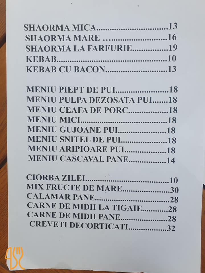 Acasa -pizzerie -fast Food Meniu