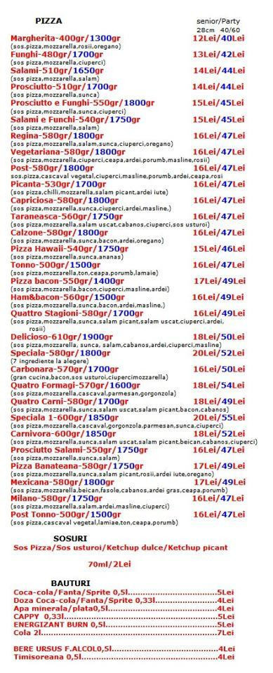 Etu Pizza Grill Meniu