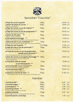 Casa Jolie menu