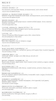 Le Bistrot menu