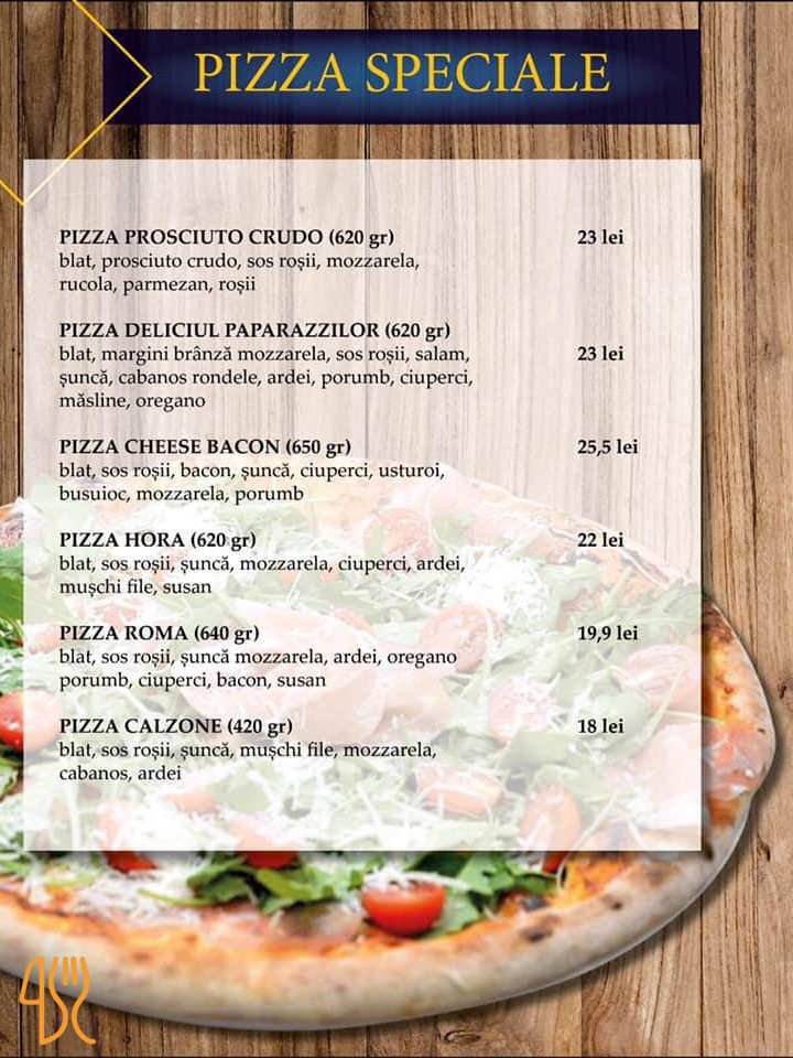 Pizzeria Paparazzi Carta
