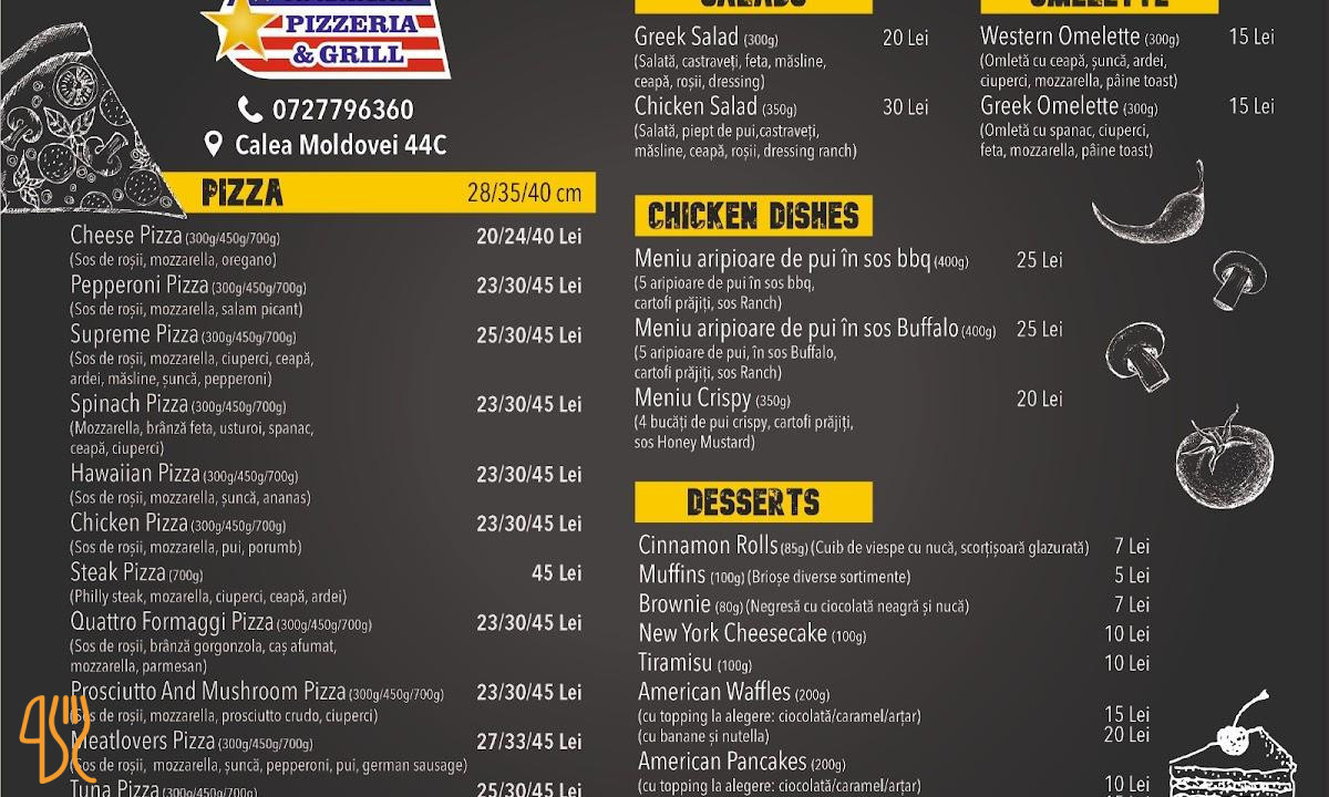 American Pizzeria Grill Bistrita Meniu