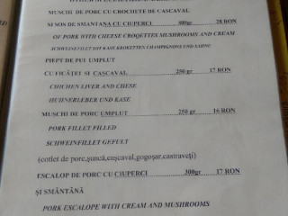 Casa Măgura Meniu